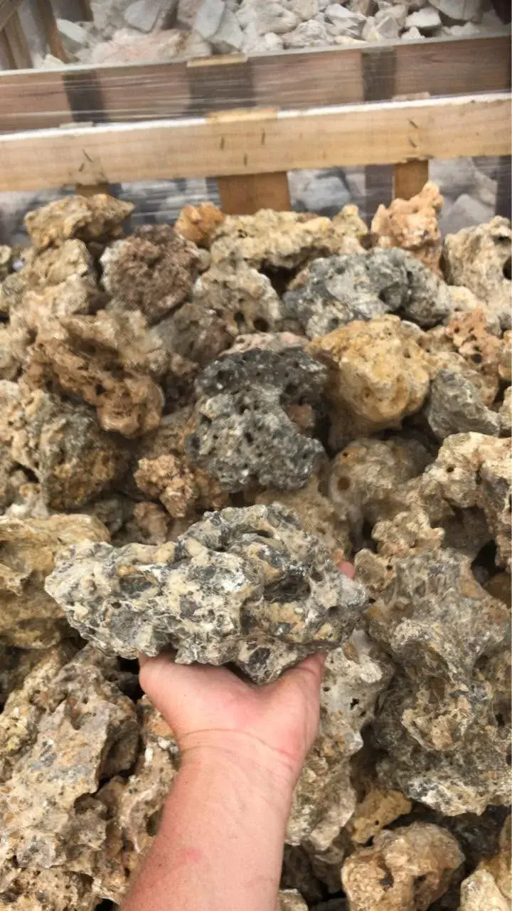 Close view of rugged natural stone pieces